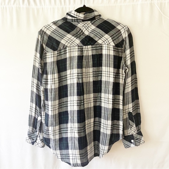 NWT Rails Kendra White Navy Forest Flannel Top | XS - Picture 3 of 10